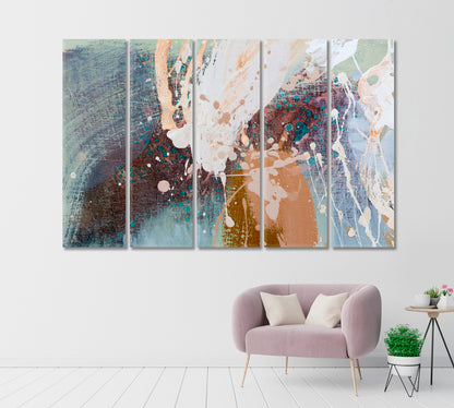 Abstract Brush Strokes in Pastel Colors Canvas Print-Artwork-CetArt-1 Panel-24x16 inches-CetArt