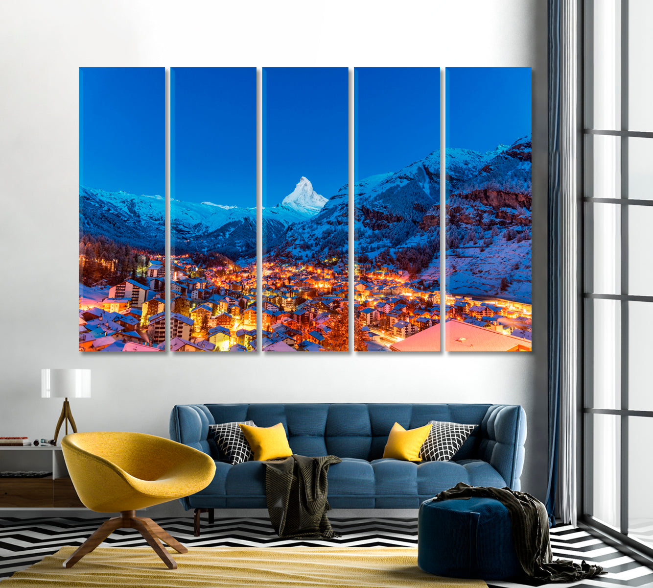 Village Zermatt Switzerland Canvas Print-Canvas Print-CetArt-1 Panel-24x16 inches-CetArt