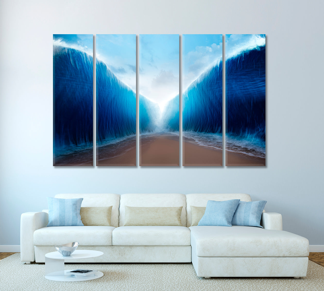 Ocean Inspired By Bible Event Of Moses Canvas Print-Canvas Print-CetArt-1 Panel-24x16 inches-CetArt