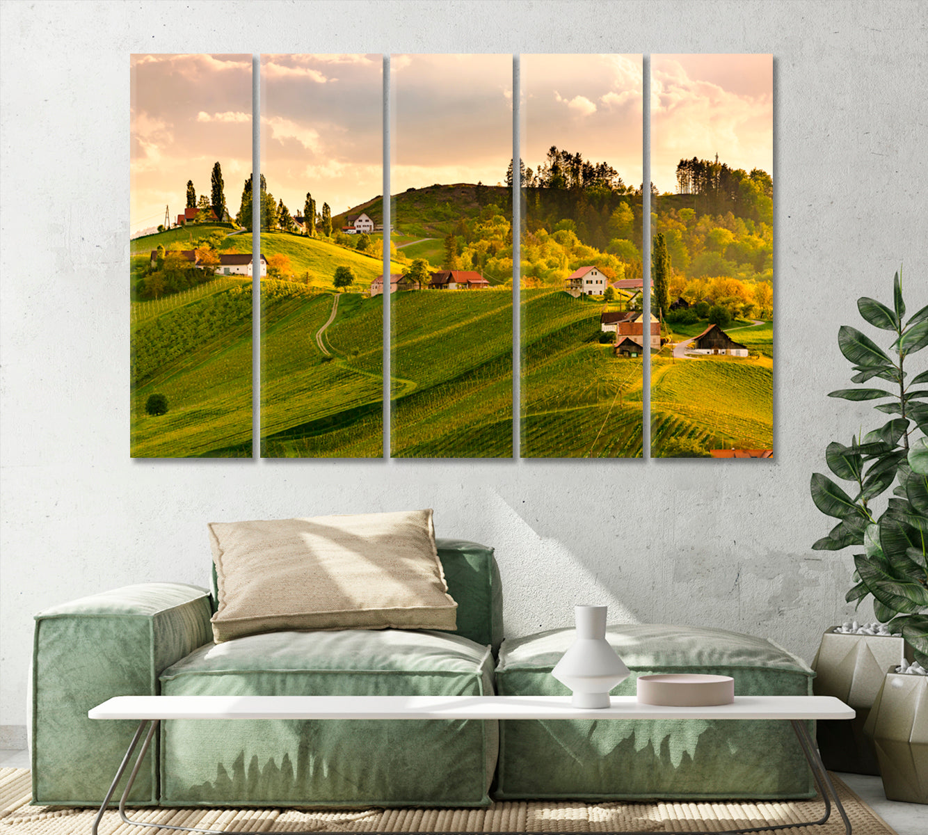 Vineyard Landscape South Styria Austria Canvas Print-Canvas Print-CetArt-1 Panel-24x16 inches-CetArt