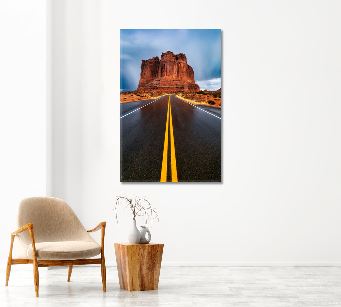 Arches National Park at Rainy Day Utah Canvas Print-Canvas Print-CetArt-1 panel-16x24 inches-CetArt