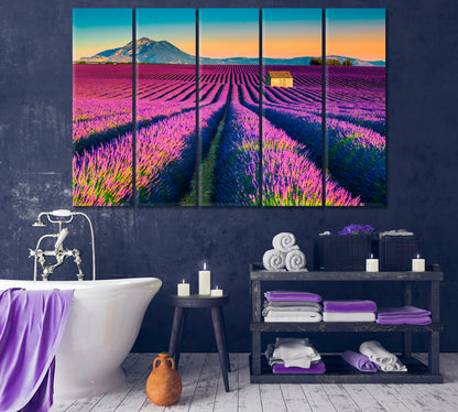 Majestic Colorful Lavender Fields Provence France Canvas Print-Canvas Print-CetArt-1 Panel-24x16 inches-CetArt