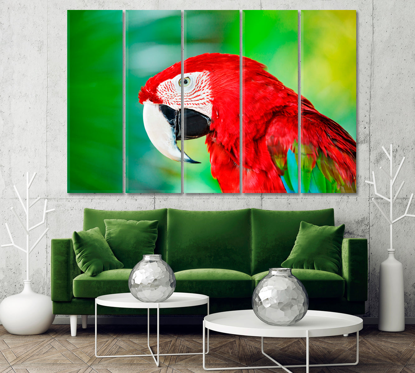 Red Exotic Parrot Macaw Canvas Print-Canvas Print-CetArt-1 Panel-24x16 inches-CetArt