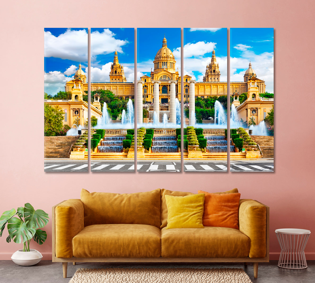 National Museum in Plaza Spain Barcelona Canvas Print-Canvas Print-CetArt-1 Panel-24x16 inches-CetArt