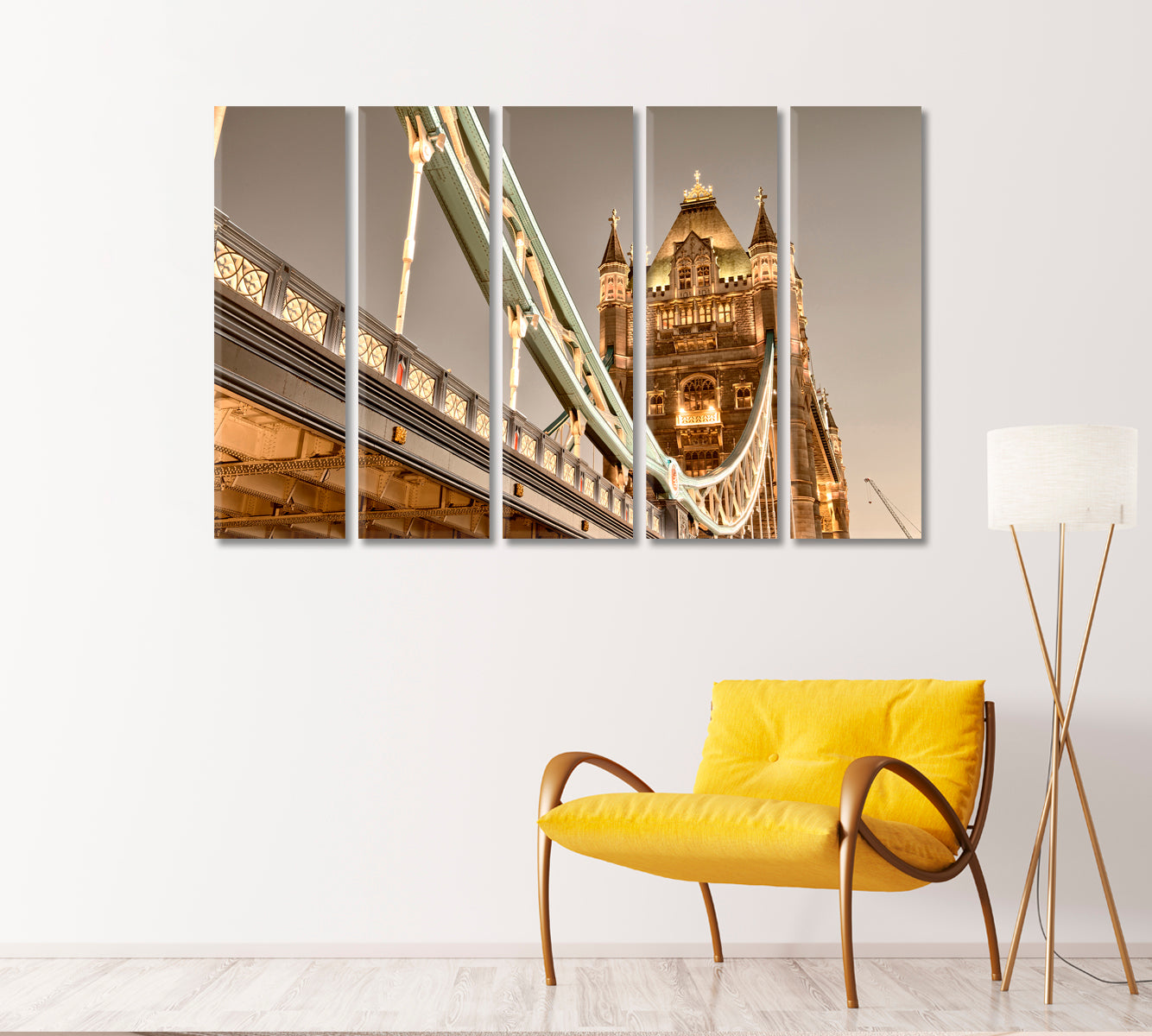 Famous Tower Bridge in Evening London Canvas Print-Canvas Print-CetArt-1 Panel-24x16 inches-CetArt