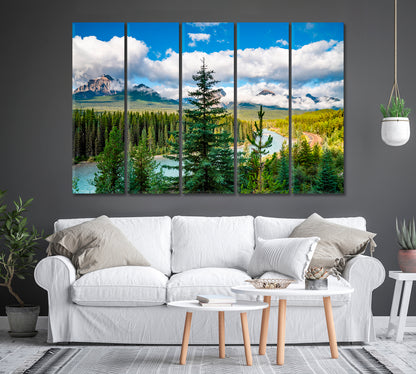 Morant's Curve Banff National Park Canada Canvas Print-Canvas Print-CetArt-1 Panel-24x16 inches-CetArt