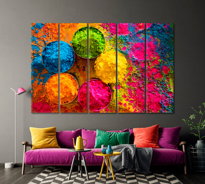 Multicolored Paints for Holi Festival Canvas Print-Canvas Print-CetArt-1 Panel-24x16 inches-CetArt