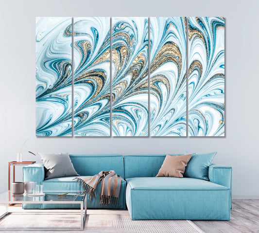 Contemporary Art Ebru Canvas Print-Canvas Print-CetArt-1 Panel-24x16 inches-CetArt