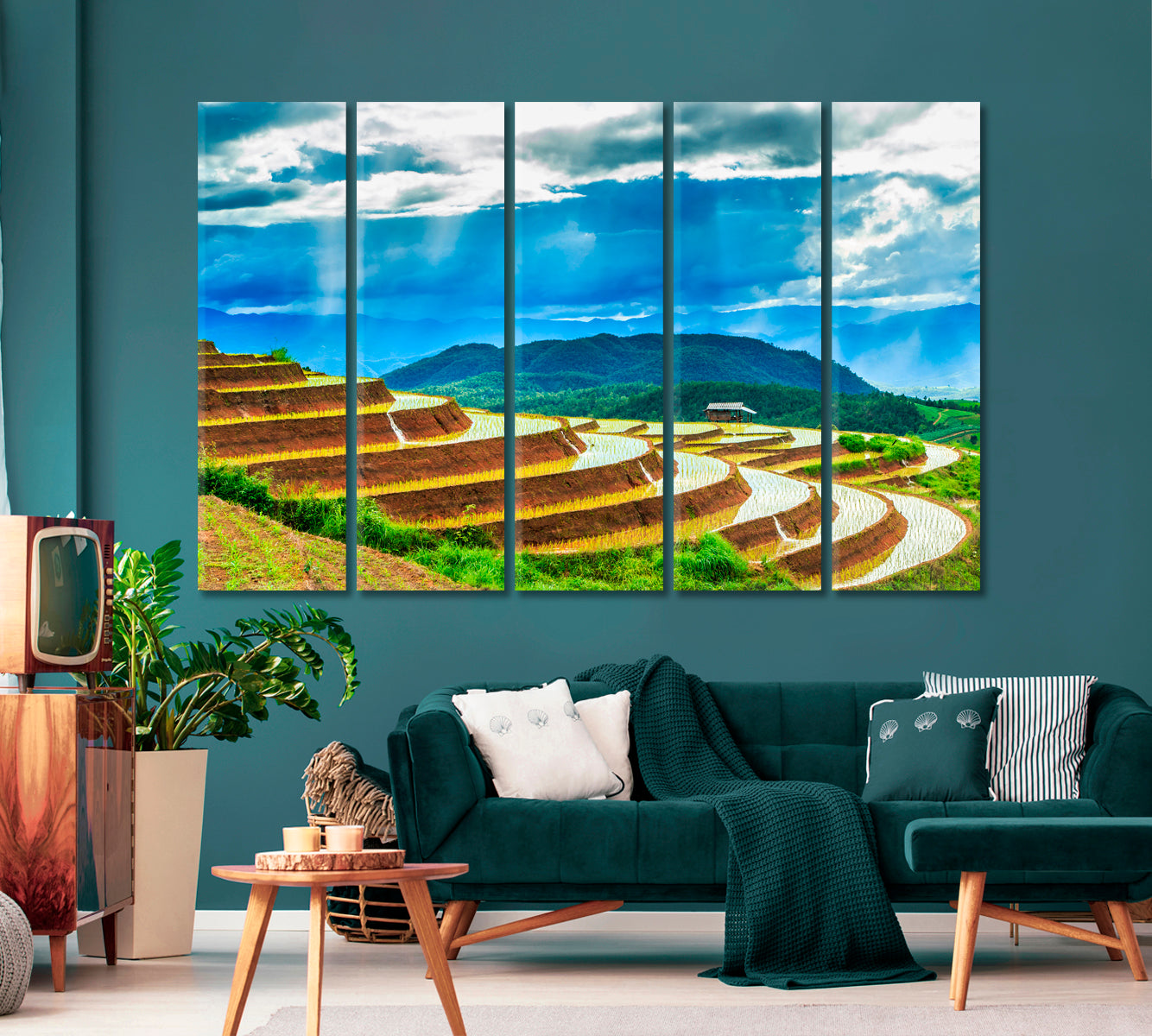 Rice Fields in Thailand Canvas Print-Canvas Print-CetArt-1 Panel-24x16 inches-CetArt