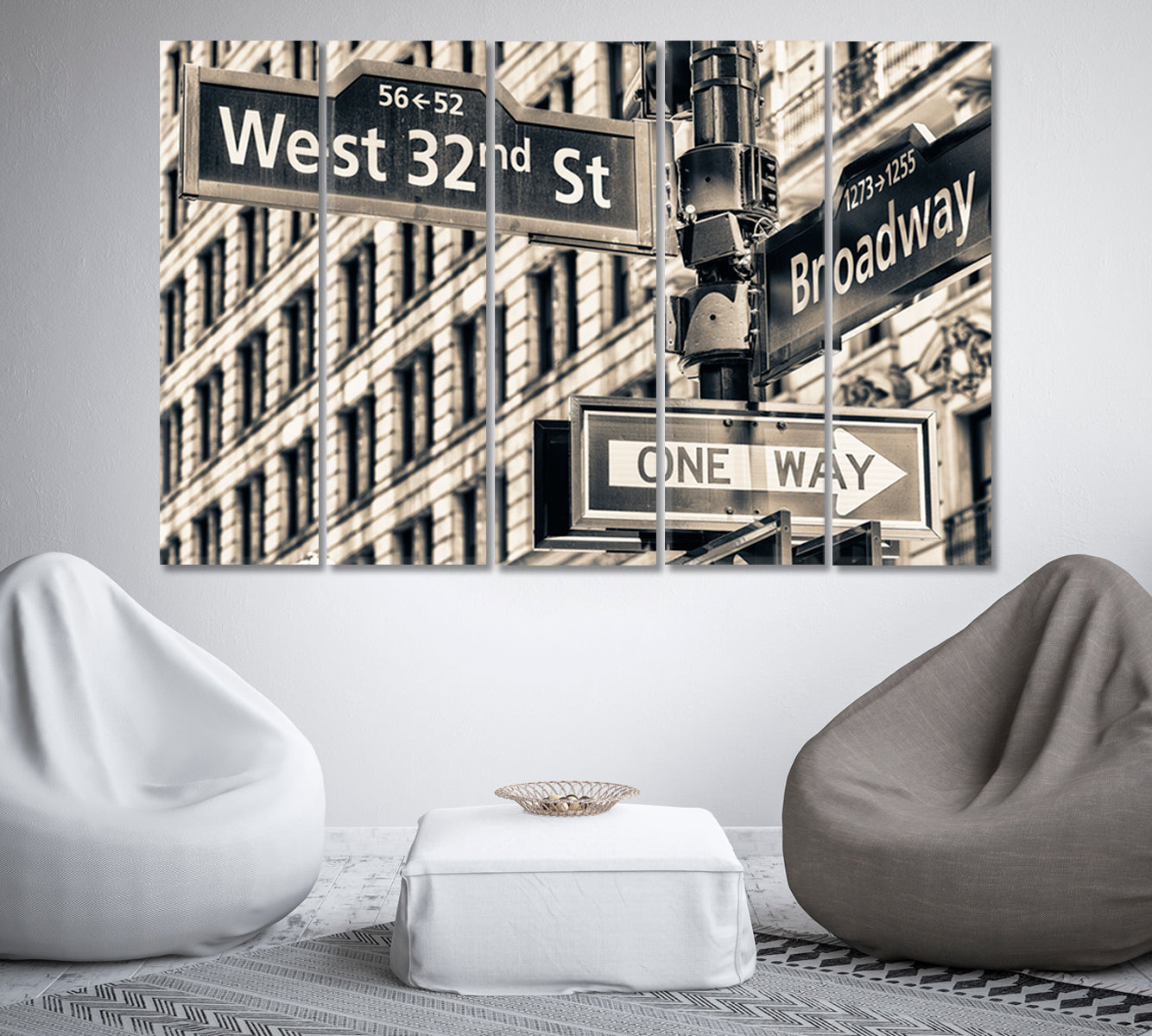 32nd Street Intersection Sign in Manhattan NY Canvas Print-Canvas Print-CetArt-1 Panel-24x16 inches-CetArt