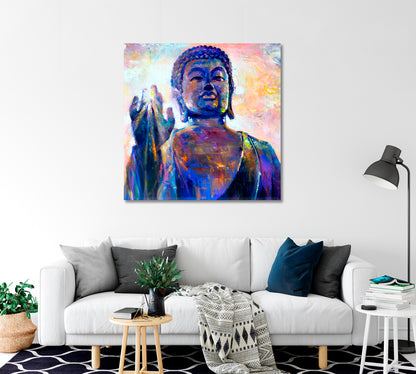 Art Portrait of Buddha Canvas Print-Canvas Print-CetArt-1 panel-12x12 inches-CetArt