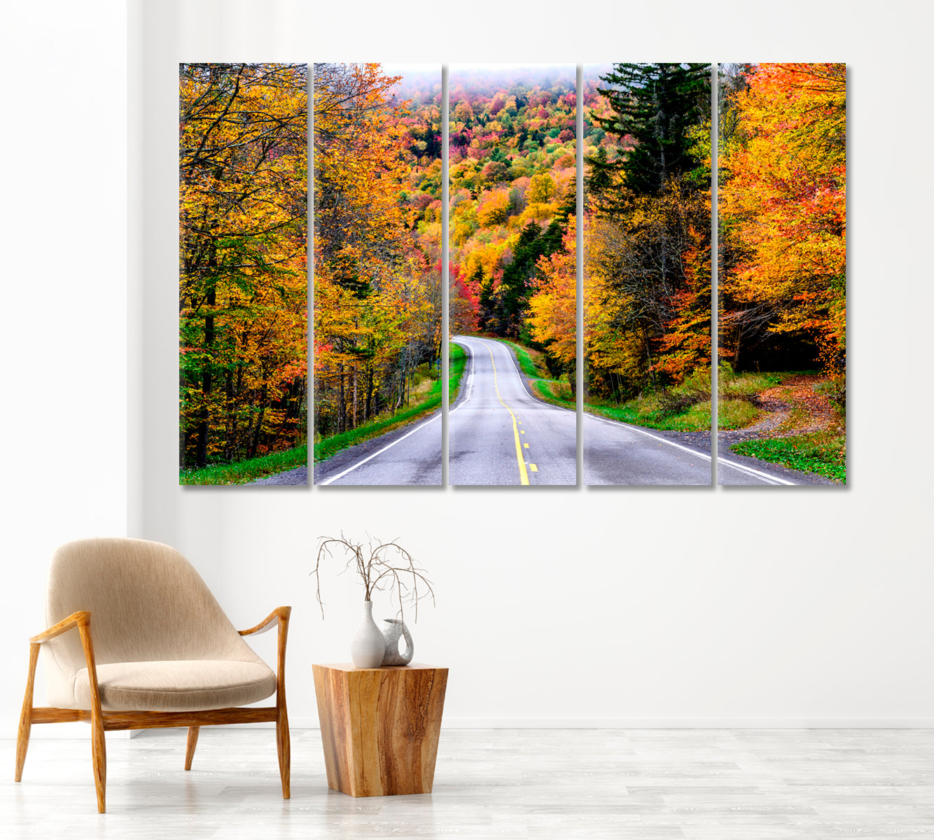 Autumn Road to Monongahela National Forest USA Canvas Print-Canvas Print-CetArt-1 Panel-24x16 inches-CetArt