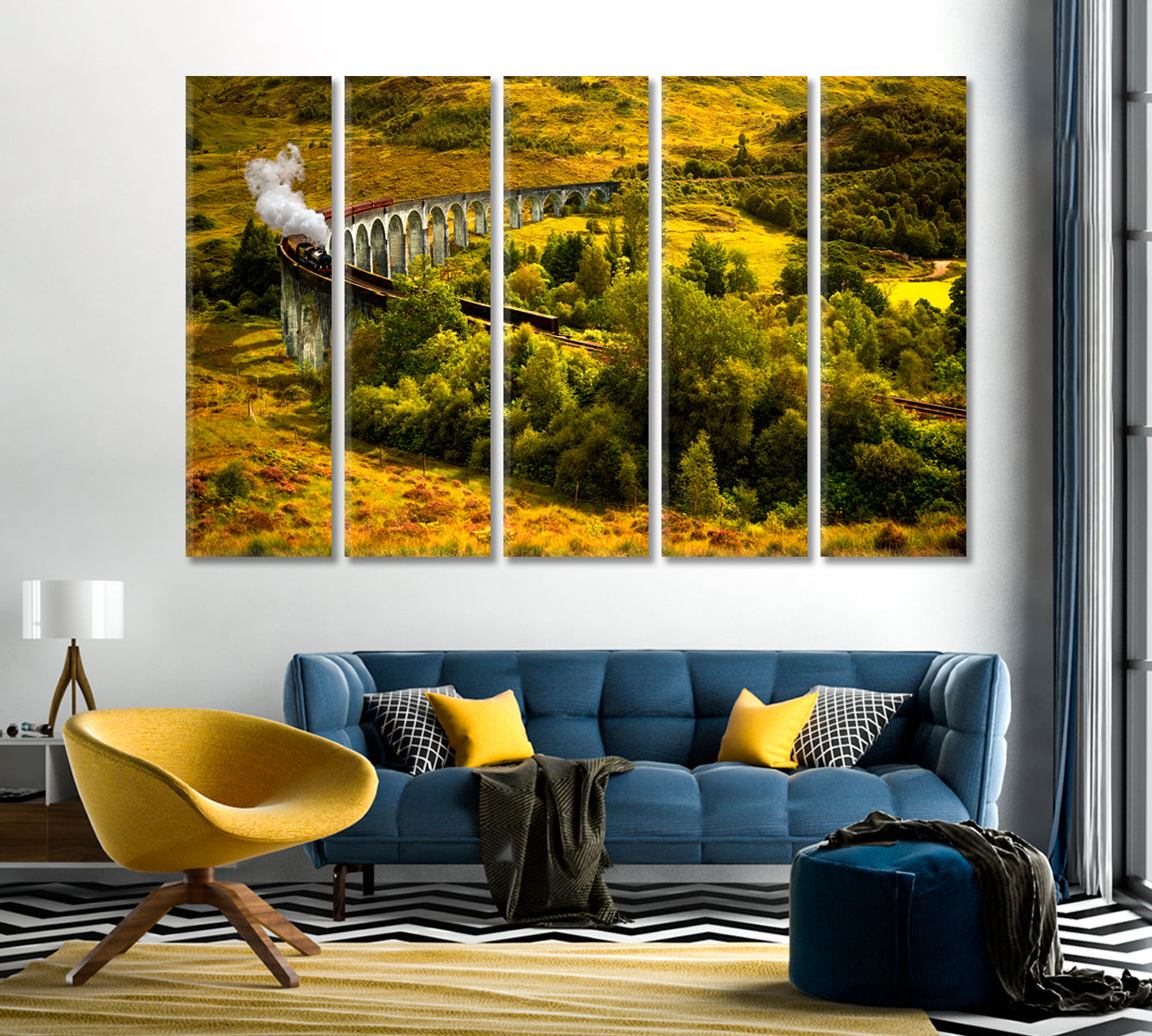 Jacobite Steam Train on Old Viaduct at Glenfinnan Scotland Canvas Print-Canvas Print-CetArt-1 Panel-24x16 inches-CetArt