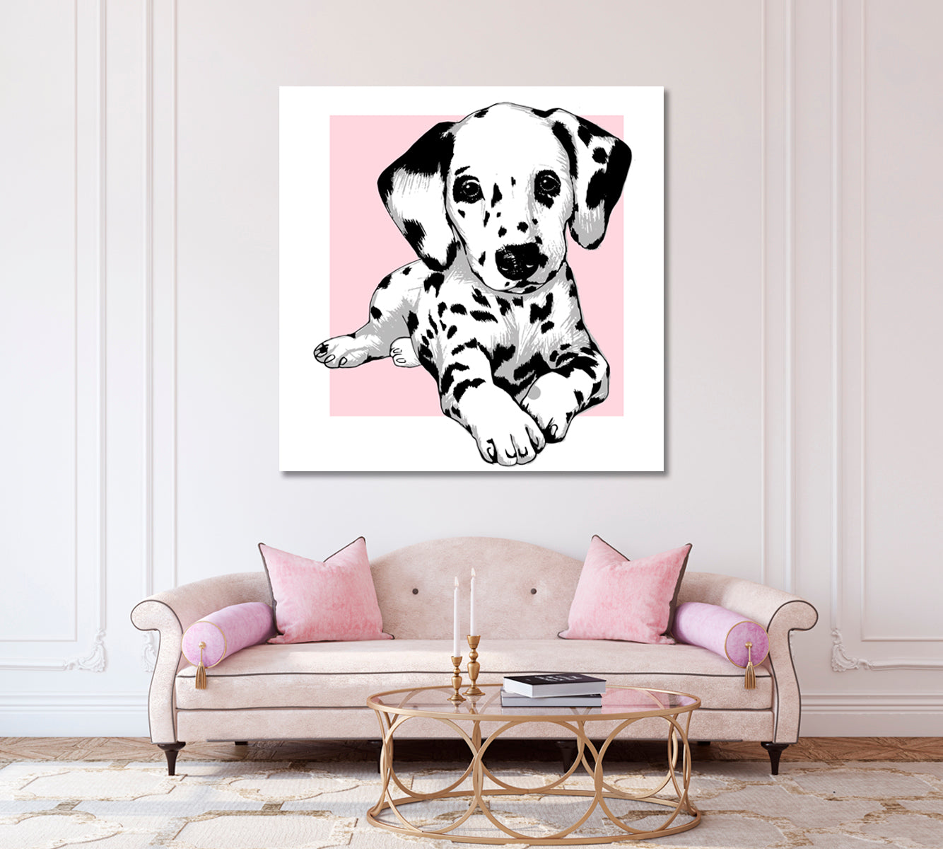 Cute Dalmatian Puppy Canvas Print-Canvas Print-CetArt-1 panel-12x12 inches-CetArt