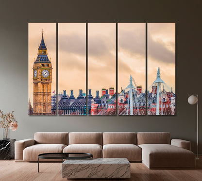 Elizabeth Clock Big Ben London Canvas Print-Canvas Print-CetArt-1 Panel-24x16 inches-CetArt