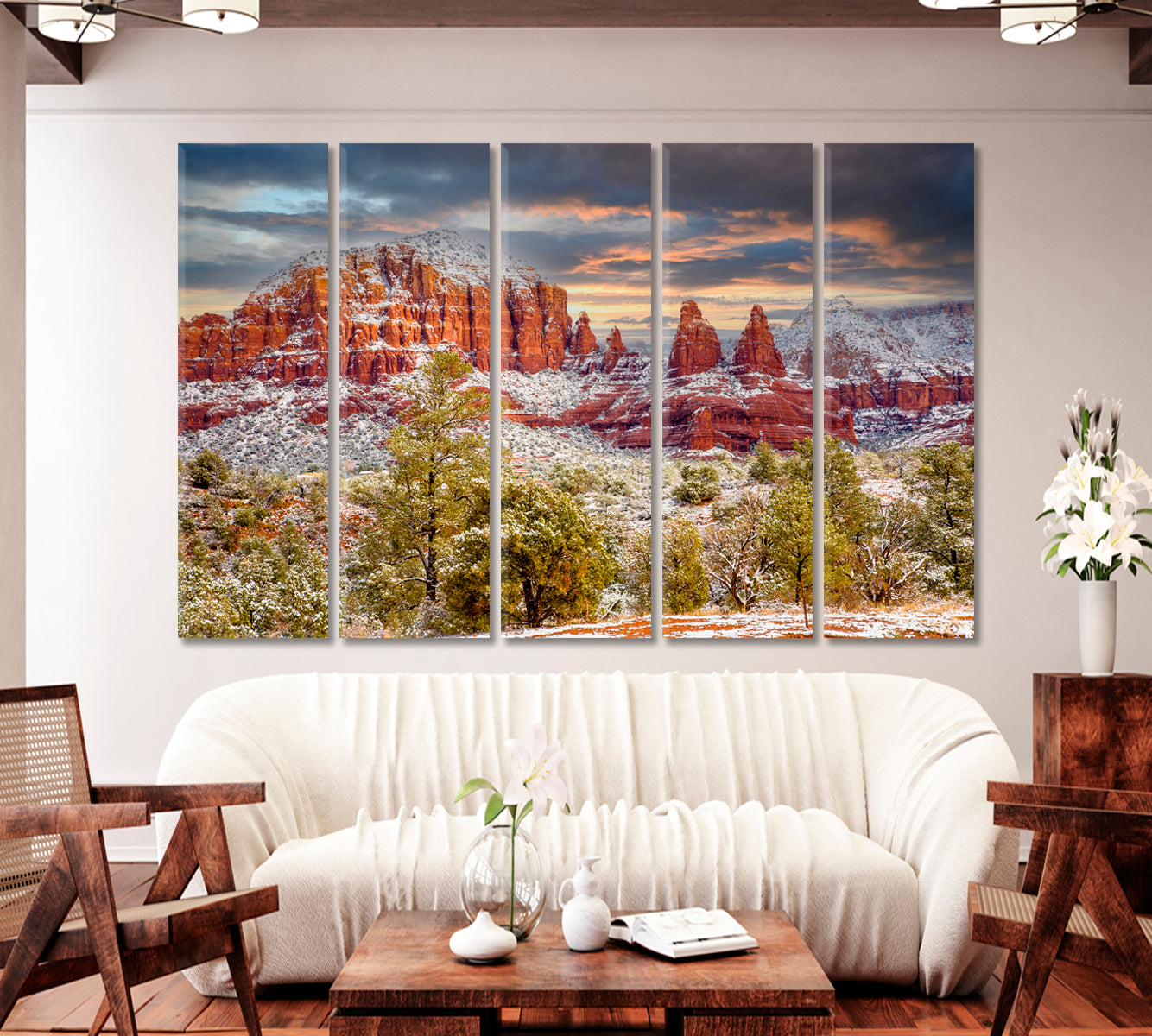 Snow Covered Red Rocks Arizona Canvas Print-Canvas Print-CetArt-1 Panel-24x16 inches-CetArt