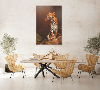 Ceylon Leopard Portrait Canvas Print-Canvas Print-CetArt-1 panel-16x24 inches-CetArt