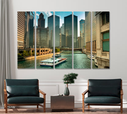 Chicago River Illinois USA Canvas Print-Canvas Print-CetArt-1 Panel-24x16 inches-CetArt