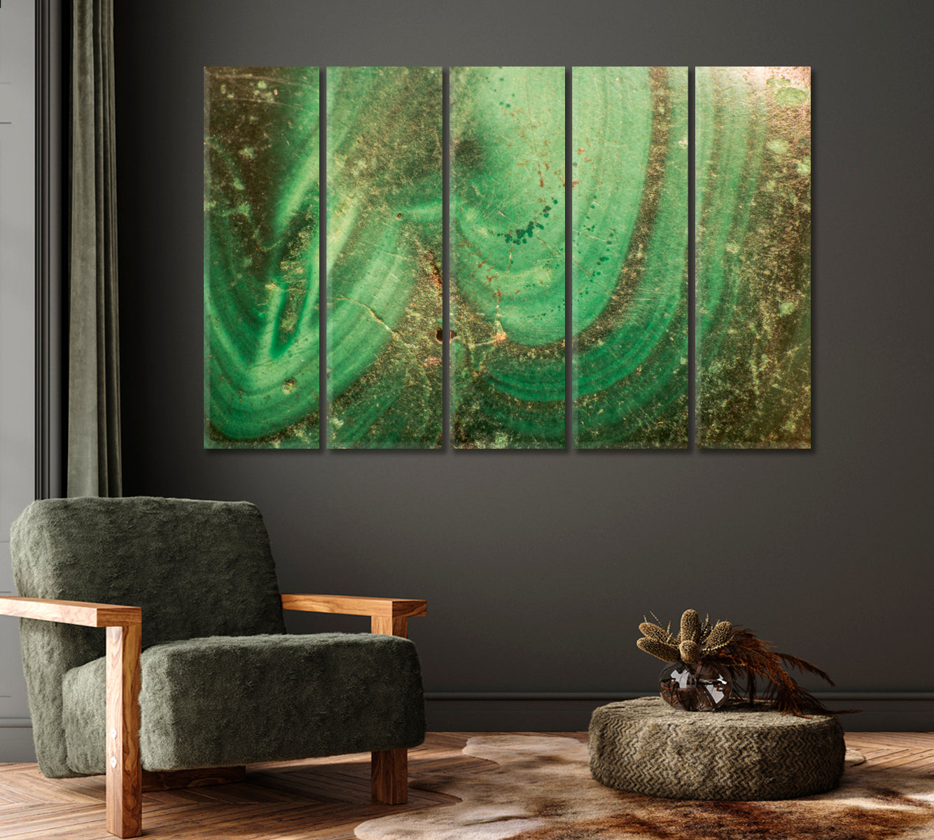 Abstract Magical Green Marble Stone Canvas Print-Canvas Print-CetArt-1 Panel-24x16 inches-CetArt