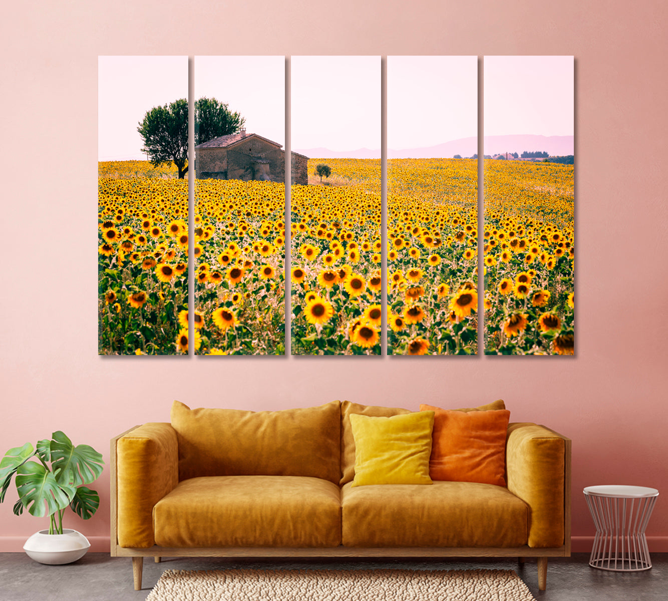 Valensole Plateau with Sunflowers Field Provence France Canvas Print-Canvas Print-CetArt-1 Panel-24x16 inches-CetArt