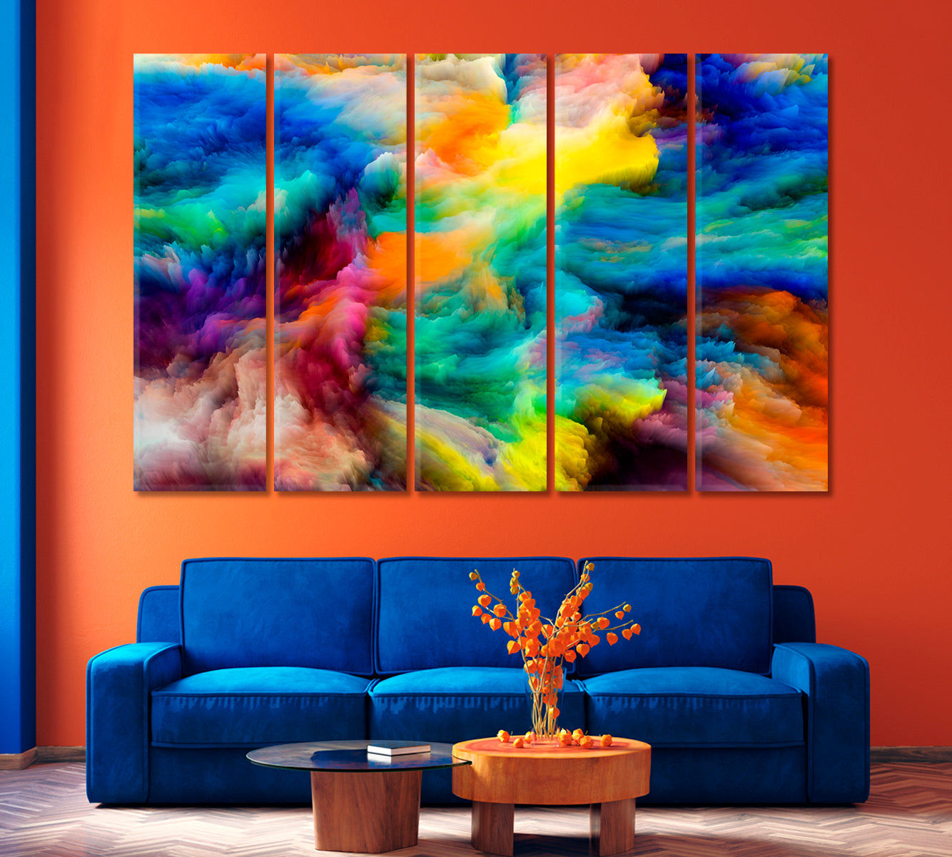 Abstract Bright Multicolor Smoke Canvas Print-Canvas Print-CetArt-1 Panel-24x16 inches-CetArt