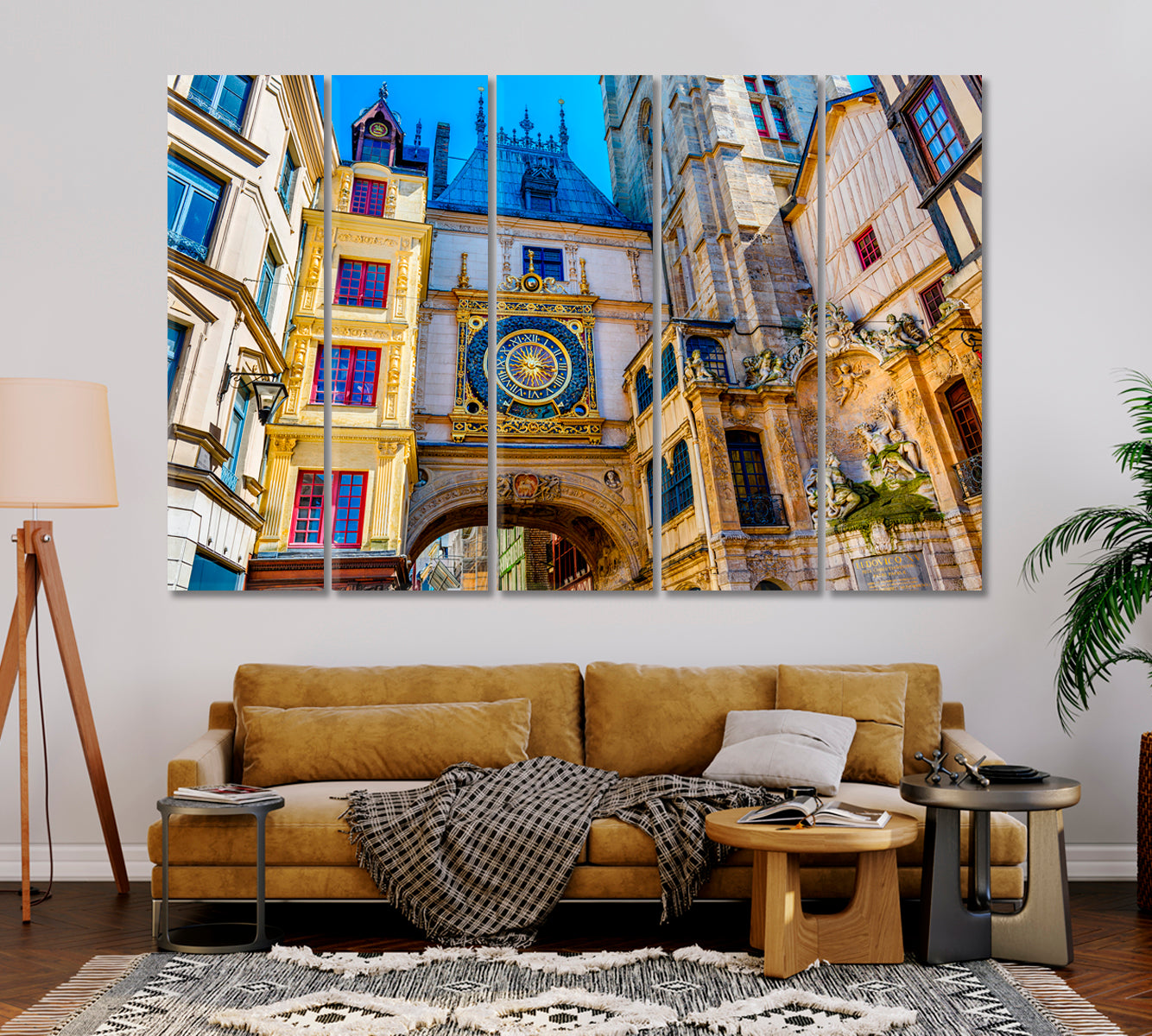 Large Astronomical Clock in Rouen France Canvas Print-Canvas Print-CetArt-1 Panel-24x16 inches-CetArt