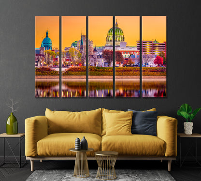 Harrisburg Pennsylvania USA Downtown Canvas Print-Canvas Print-CetArt-1 Panel-24x16 inches-CetArt