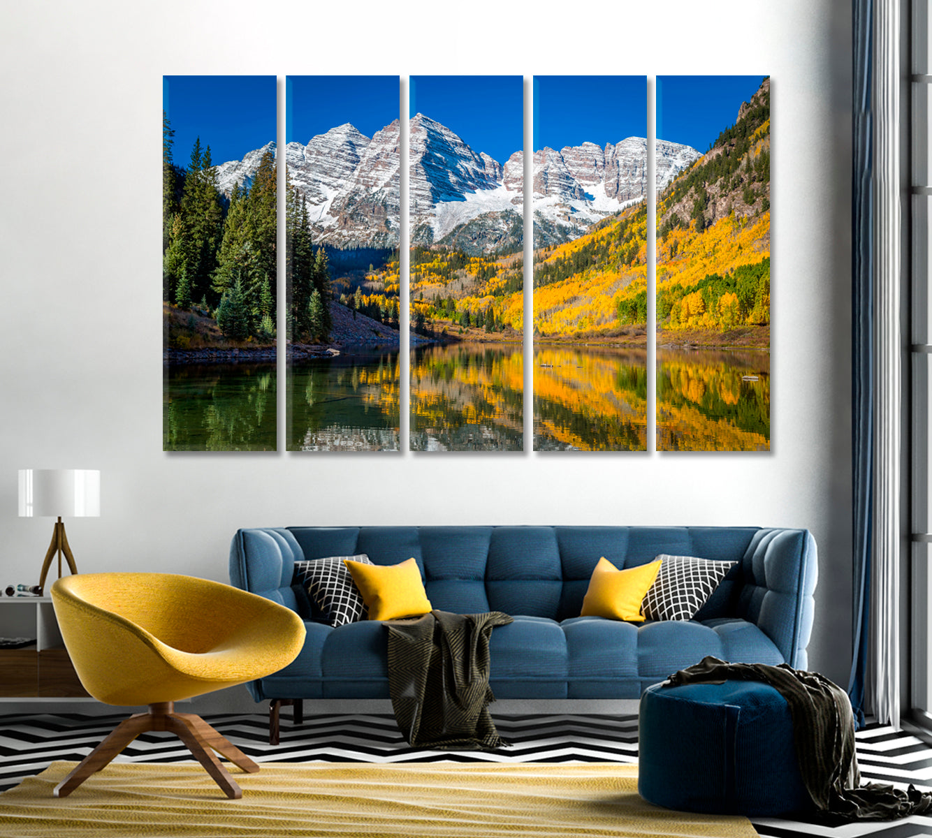 Maroon Bells Surrounded in Autumn Canvas Print-Canvas Print-CetArt-1 Panel-24x16 inches-CetArt