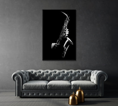 Saxophonist Jazz Music Canvas Print-Canvas Print-CetArt-1 panel-16x24 inches-CetArt