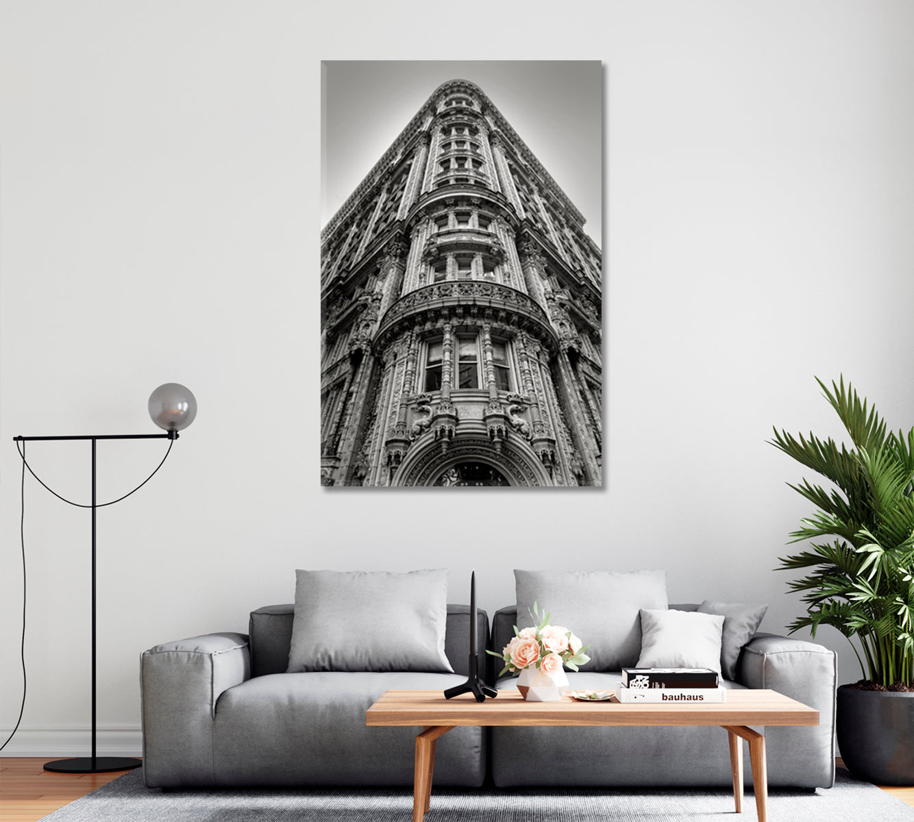 Black and White Manhattan Architecture New York Canvas Print-Canvas Print-CetArt-1 panel-16x24 inches-CetArt