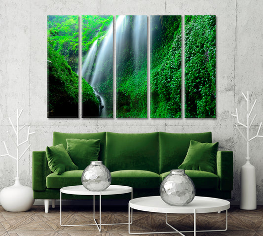 Madakaripura Waterfall Deep Forest Waterfall Java Indonesia Canvas Print-Canvas Print-CetArt-1 Panel-24x16 inches-CetArt