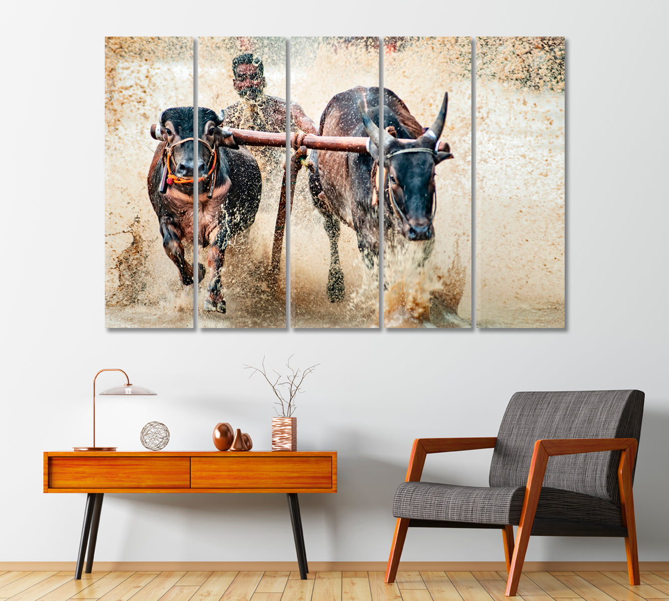 Bullock Race Canvas Print-Canvas Print-CetArt-1 Panel-24x16 inches-CetArt