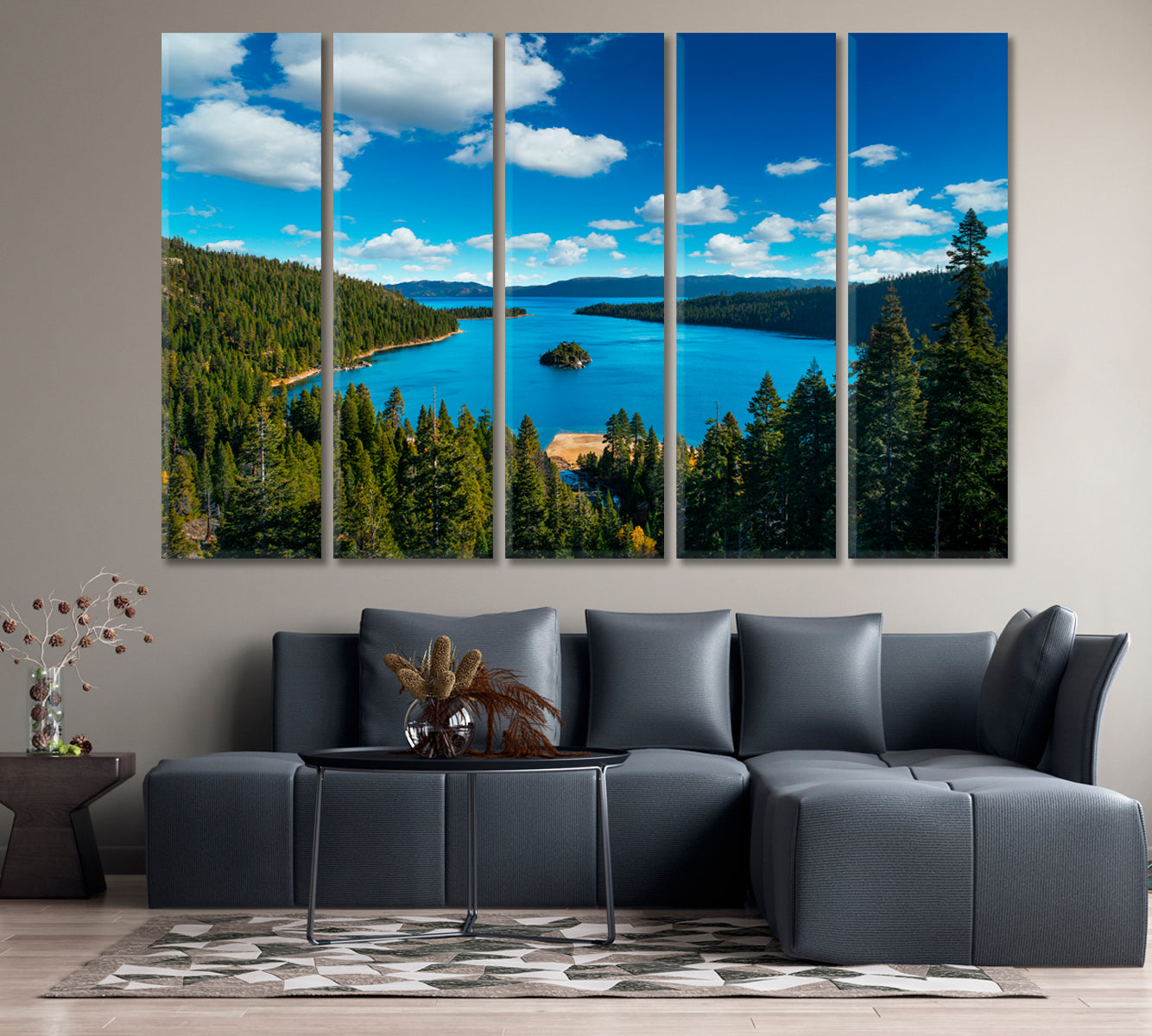 Lake Tahoe in Famous California Mountains USA Canvas Print-Canvas Print-CetArt-1 Panel-24x16 inches-CetArt