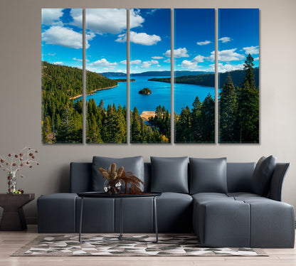 Lake Tahoe in Famous California Mountains USA Canvas Print-Canvas Print-CetArt-1 Panel-24x16 inches-CetArt