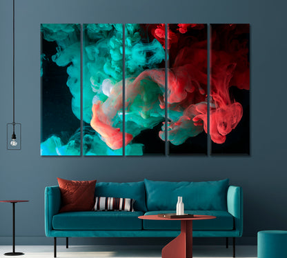 Abstract Red and Blue Smoke Canvas Print-Canvas Print-CetArt-1 Panel-24x16 inches-CetArt