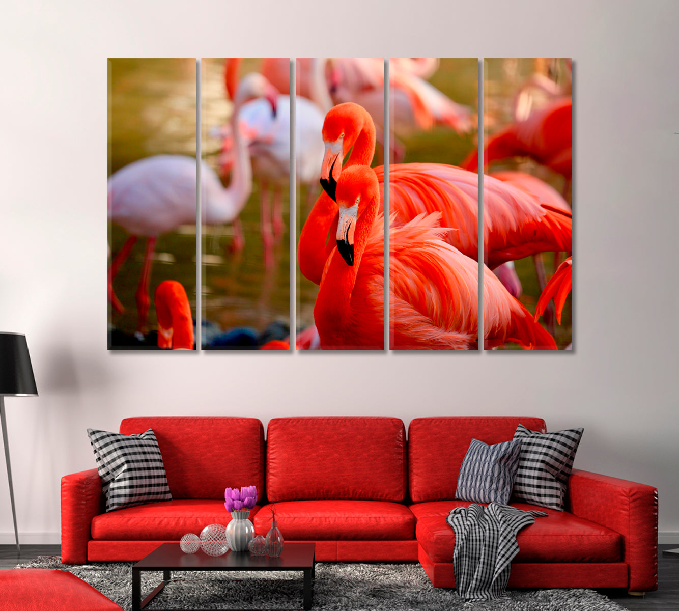 Beautiful Flamingos Canvas Print-Canvas Print-CetArt-1 Panel-24x16 inches-CetArt