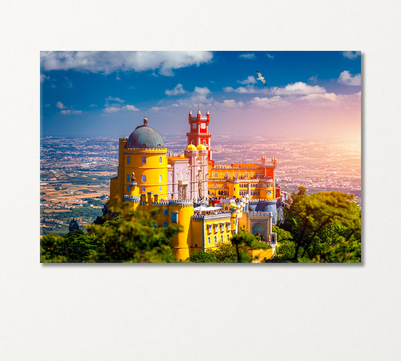 Panoramic View of Pena Palace Portugal Canvas Print-Canvas Print-CetArt-1 Panel-24x16 inches-CetArt