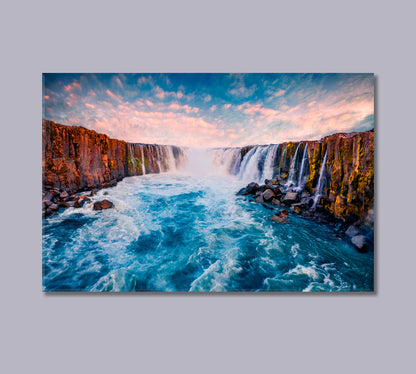 Selfoss Waterfall in Jokulsargljufur National Park Iceland Canvas Print-Canvas Print-CetArt-1 Panel-24x16 inches-CetArt