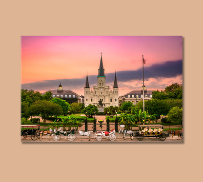 St Louis Cathedral at Night Louisiana USA Canvas Print-Canvas Print-CetArt-1 Panel-24x16 inches-CetArt