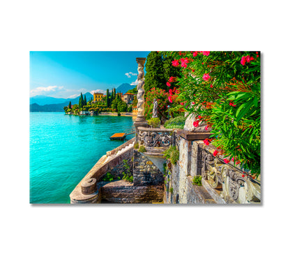 Villa Monastero and Lake Como Italy Canvas Print-Canvas Print-CetArt-1 Panel-24x16 inches-CetArt