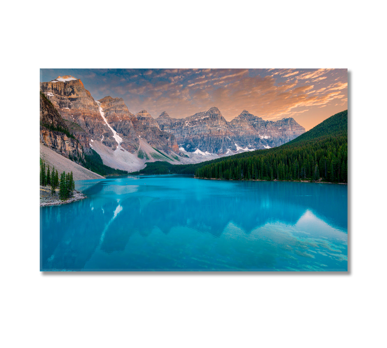 Moraine Lake at Evening Alberta Canvas Print-Canvas Print-CetArt-1 Panel-24x16 inches-CetArt