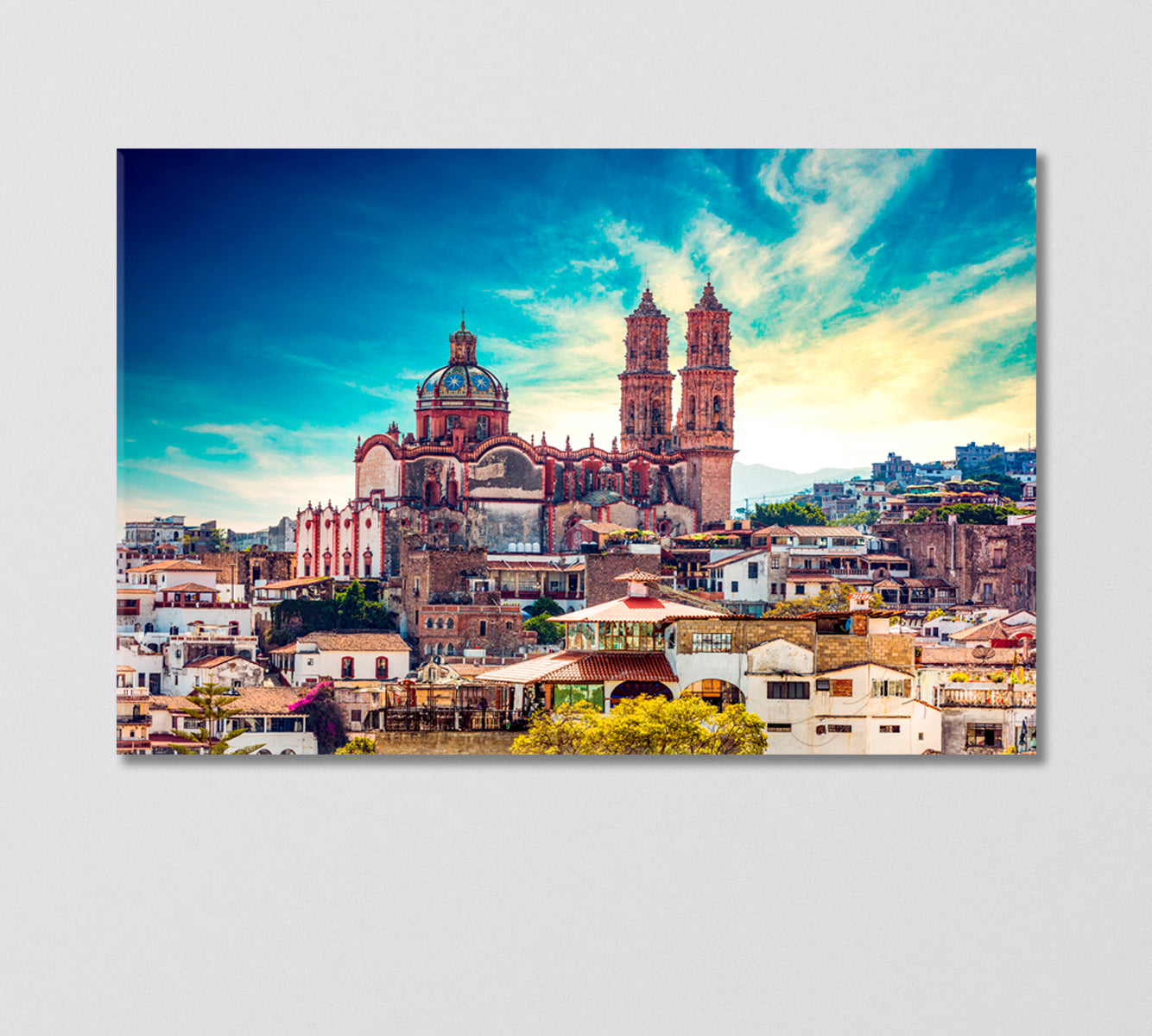 Santa Prisca Church in Taxco Mexico Canvas Print-Canvas Print-CetArt-1 Panel-24x16 inches-CetArt