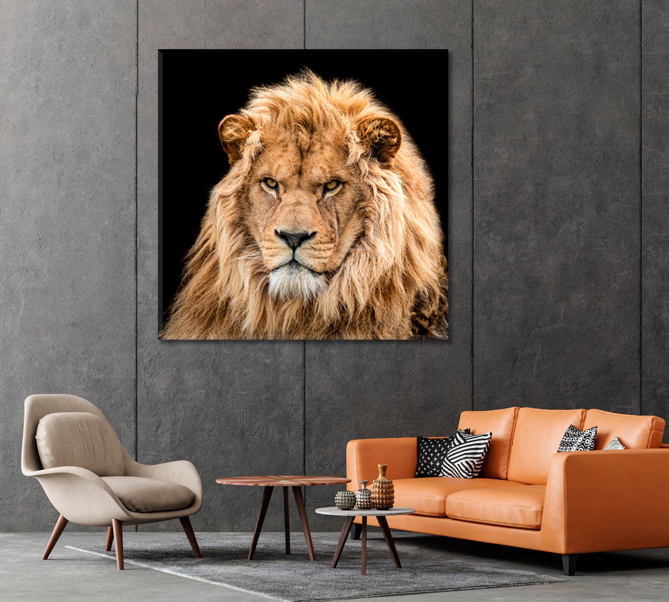 Portrait of Lion Canvas Print-Canvas Print-CetArt-1 panel-12x12 inches-CetArt