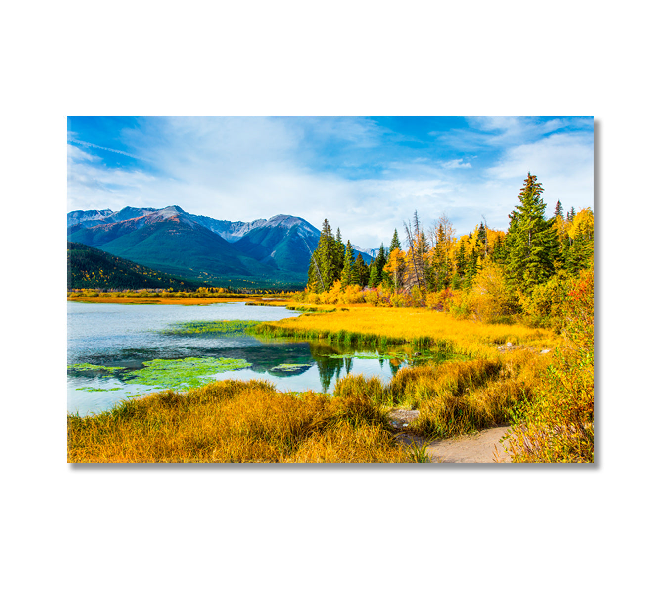 Rocky Mountains of Canada with Lake Vermilion Canvas Print-Canvas Print-CetArt-1 Panel-24x16 inches-CetArt