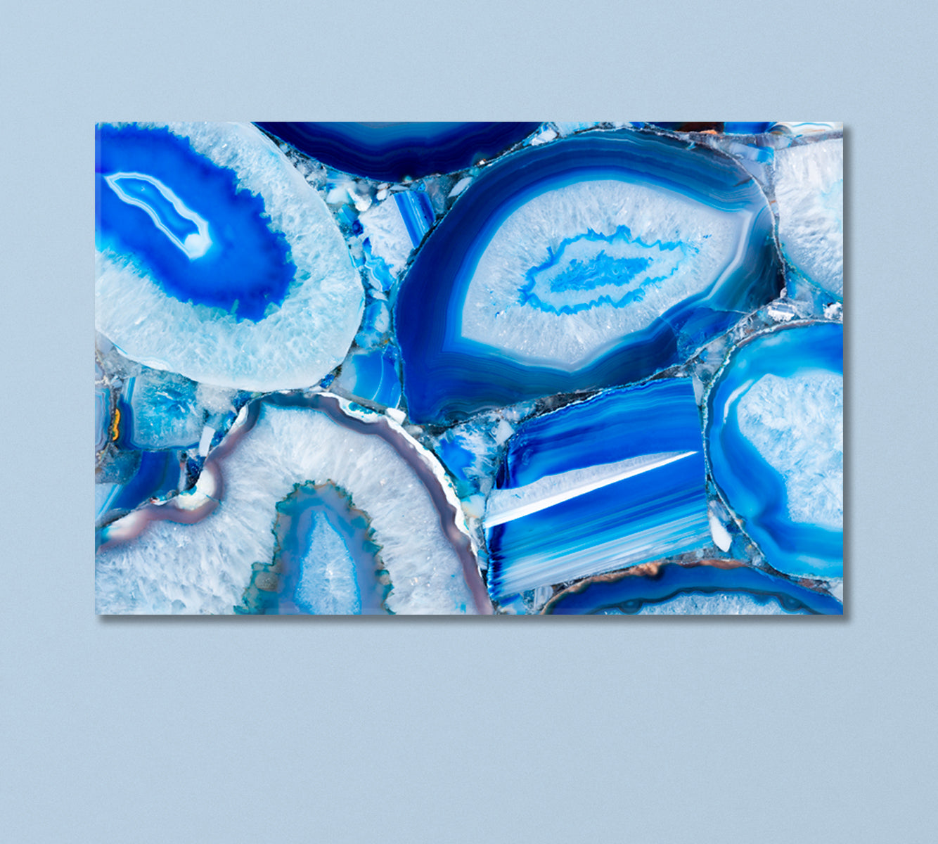 Abstract Blue Agate Canvas Print-Canvas Print-CetArt-1 Panel-24x16 inches-CetArt