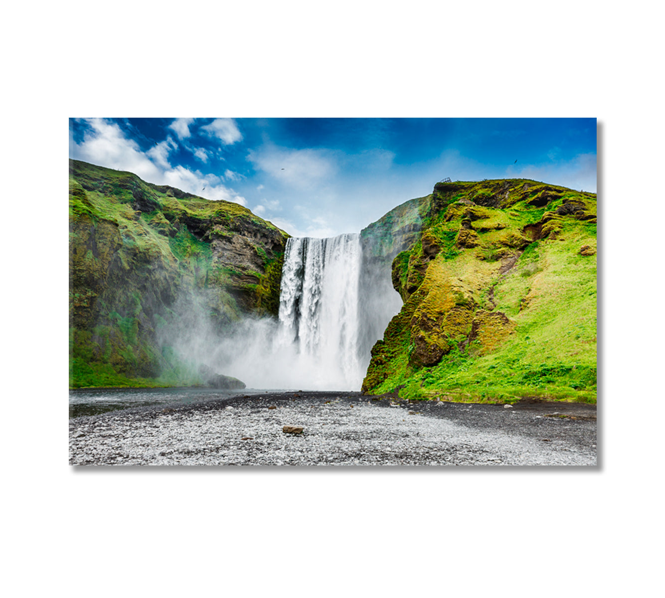 Amazing Skogafoss Waterfall Iceland Canvas Print-Canvas Print-CetArt-1 Panel-24x16 inches-CetArt