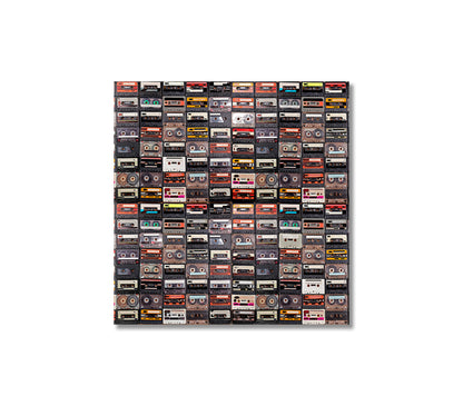 Retro Audio Tapes Canvas Print-Canvas Print-CetArt-1 panel-12x12 inches-CetArt