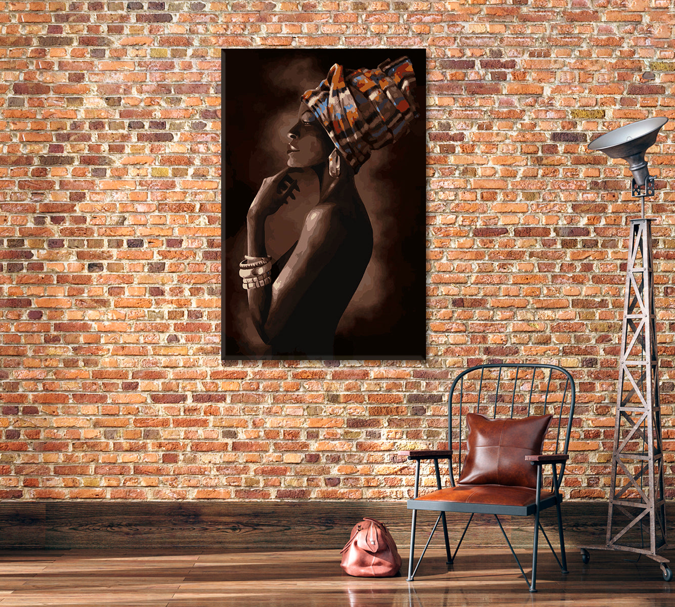 Beautiful African Woman Canvas Print-Canvas Print-CetArt-1 panel-16x24 inches-CetArt