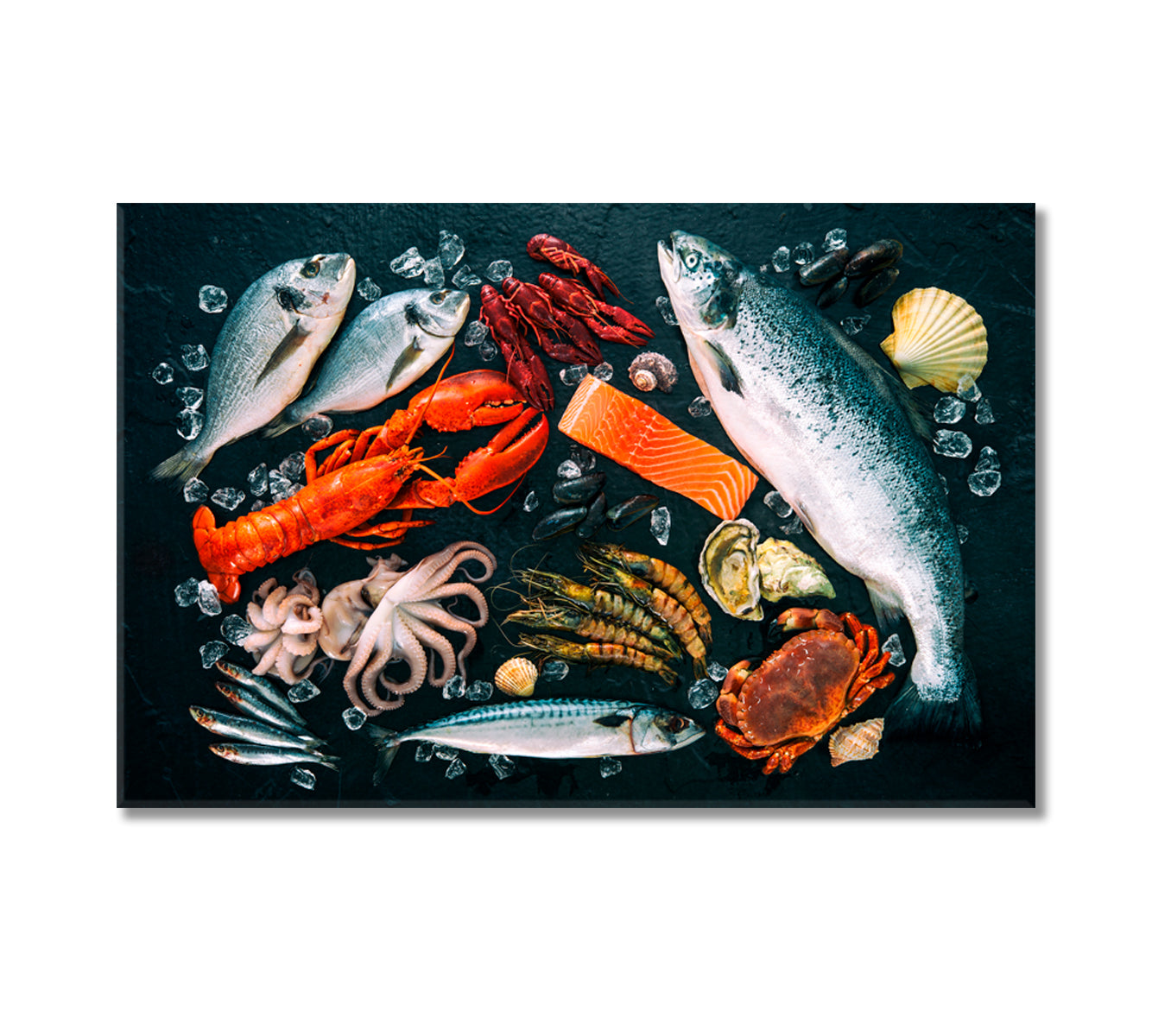 Fresh Fish and Seafood Canvas Print-Canvas Print-CetArt-1 Panel-24x16 inches-CetArt