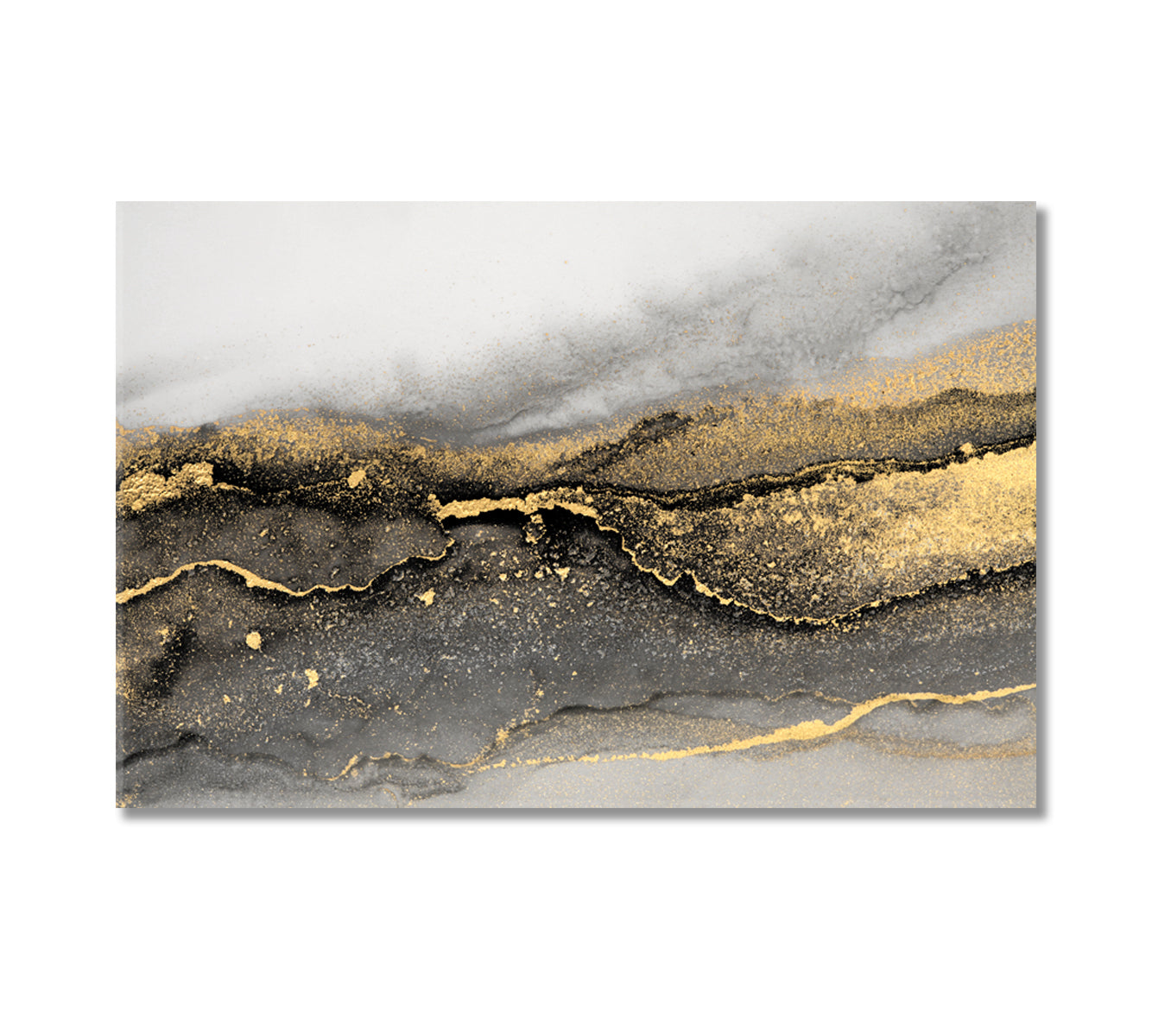 Abstract Smoky Gray Marble Canvas Print-Canvas Print-CetArt-1 Panel-24x16 inches-CetArt